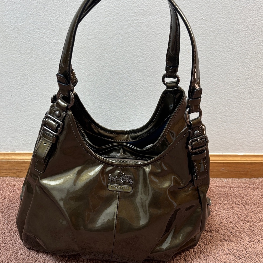 Coach Shiny Olive Shoulder Bag